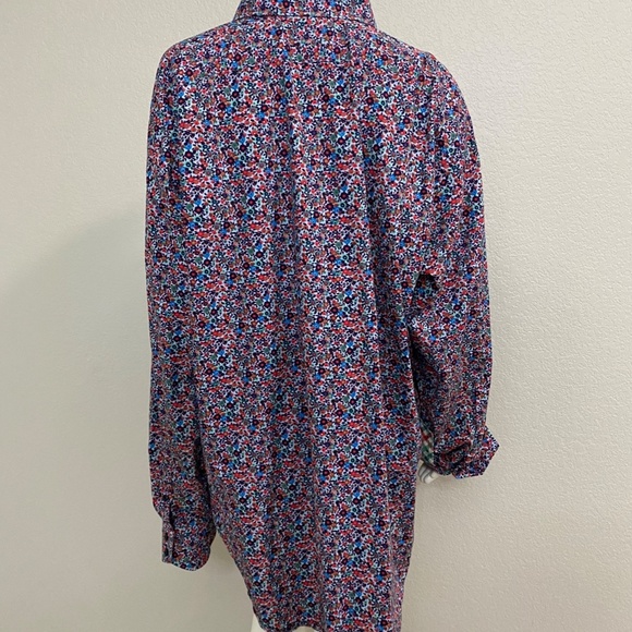 💋Thomas Dean Big and Tall Men’s Floral Shirt - Picture 6 of 9